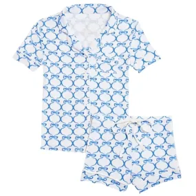 KatieJ NYC Tween Lynn Shorts Lounge Set - Blue Bows