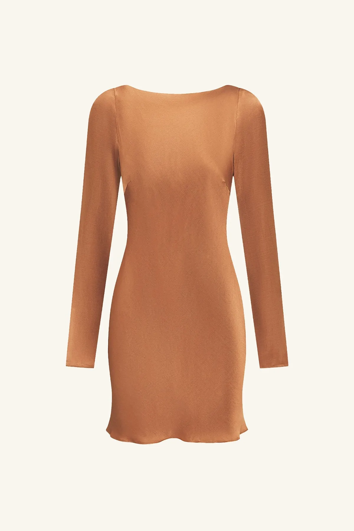 LA LUNE LONG SLEEVE BACKLESS MINI DRESS - COPPER