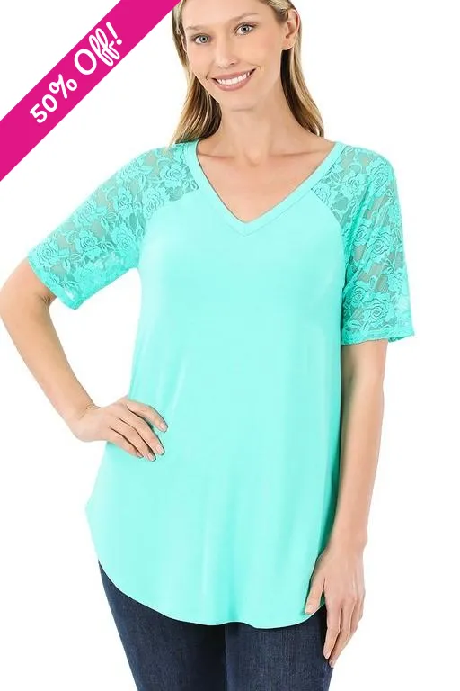 Lacey Top in Mint