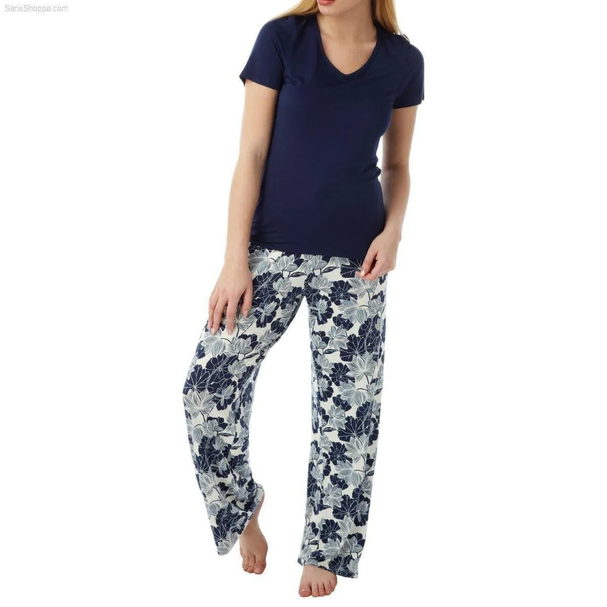 Ladies Nigella Print Viscose Elastane Long Pyjama Set