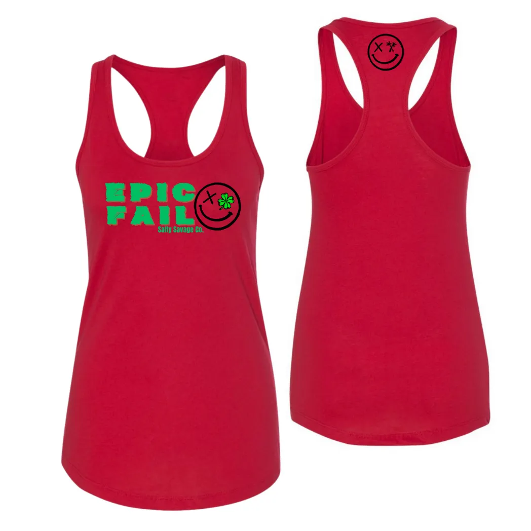 Ladies "EPIC FAIL" Racerback Tank | Green | St. Patrick’s Day