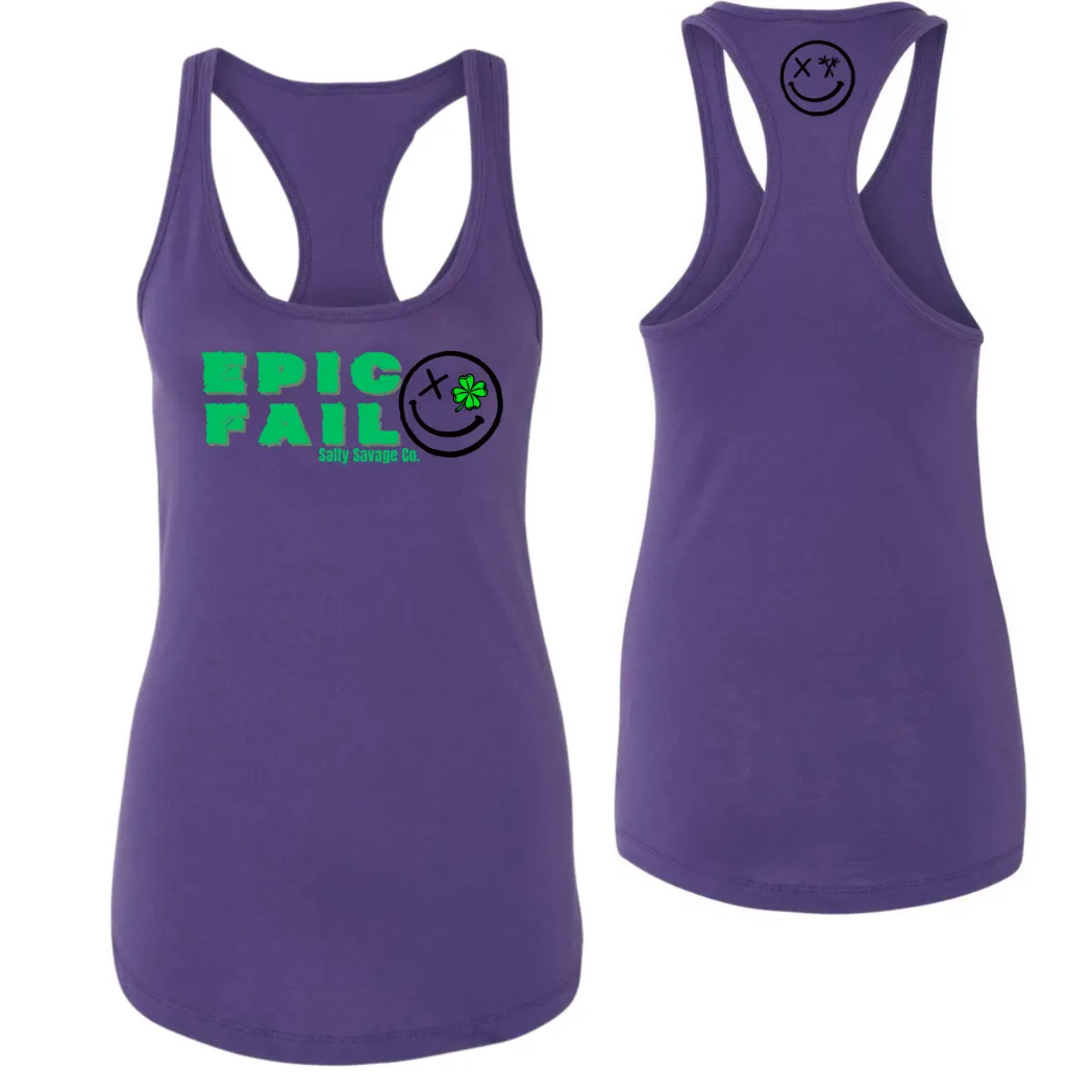 Ladies "EPIC FAIL" Racerback Tank | Green | St. Patrick’s Day