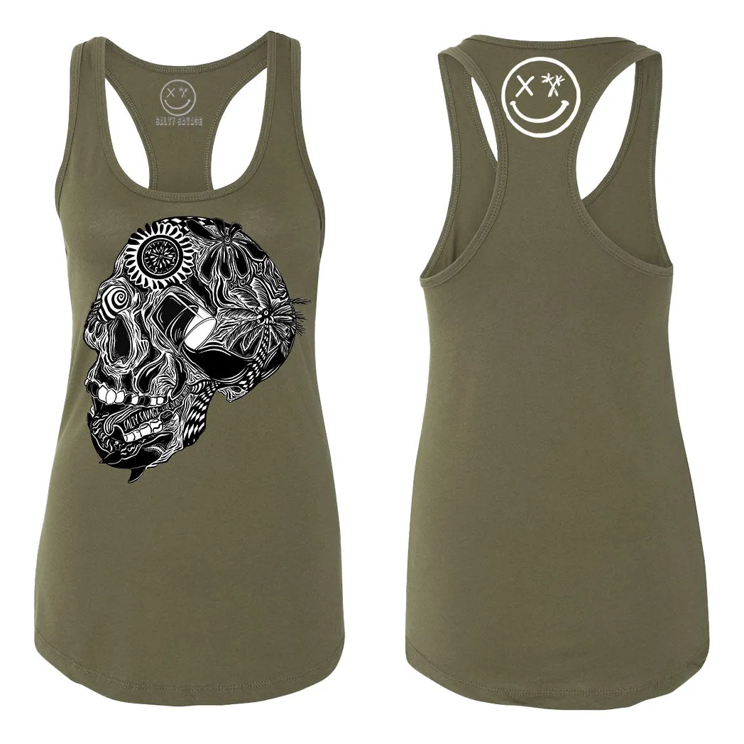 Ladies "Out of My Mind Skull" Racerback Tank