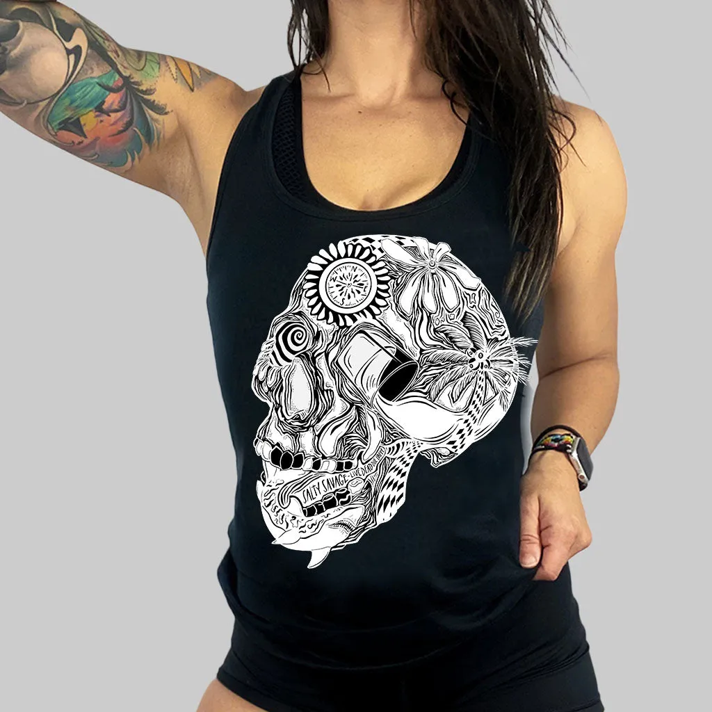 Ladies "Out of My Mind Skull" Racerback Tank