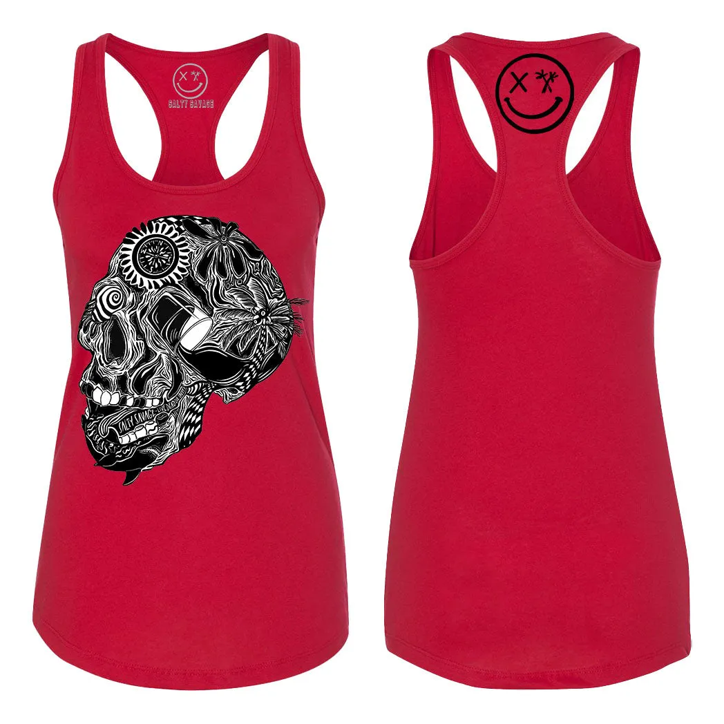 Ladies "Out of My Mind Skull" Racerback Tank