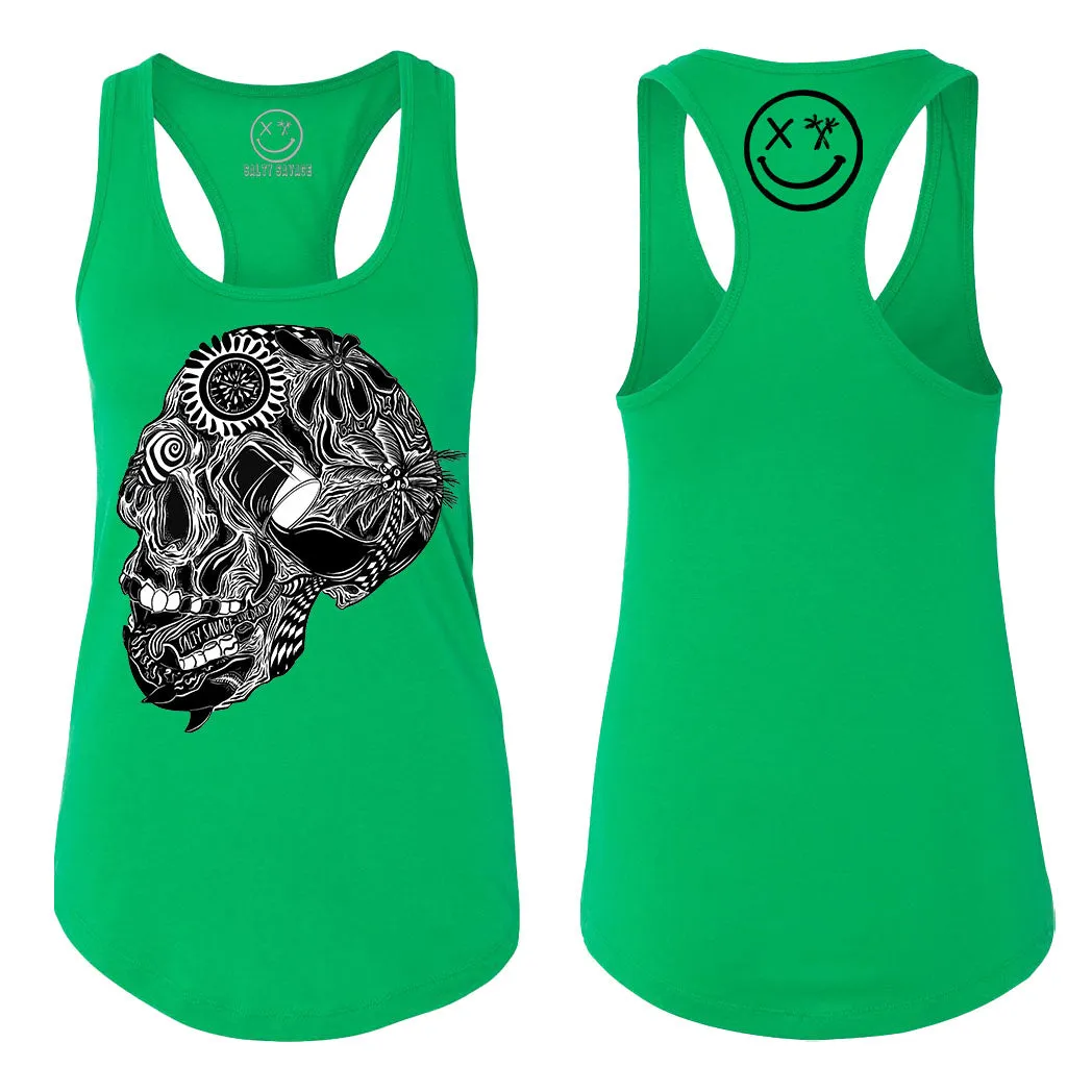 Ladies "Out of My Mind Skull" Racerback Tank