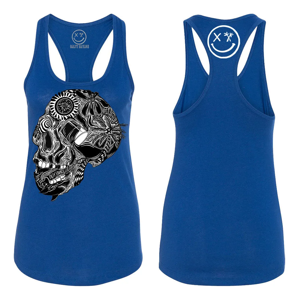 Ladies "Out of My Mind Skull" Racerback Tank