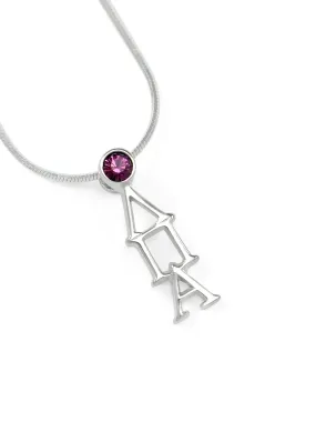 Lambda Pi Alpha Sterling Silver Lavaliere with Purple CZ Crystal