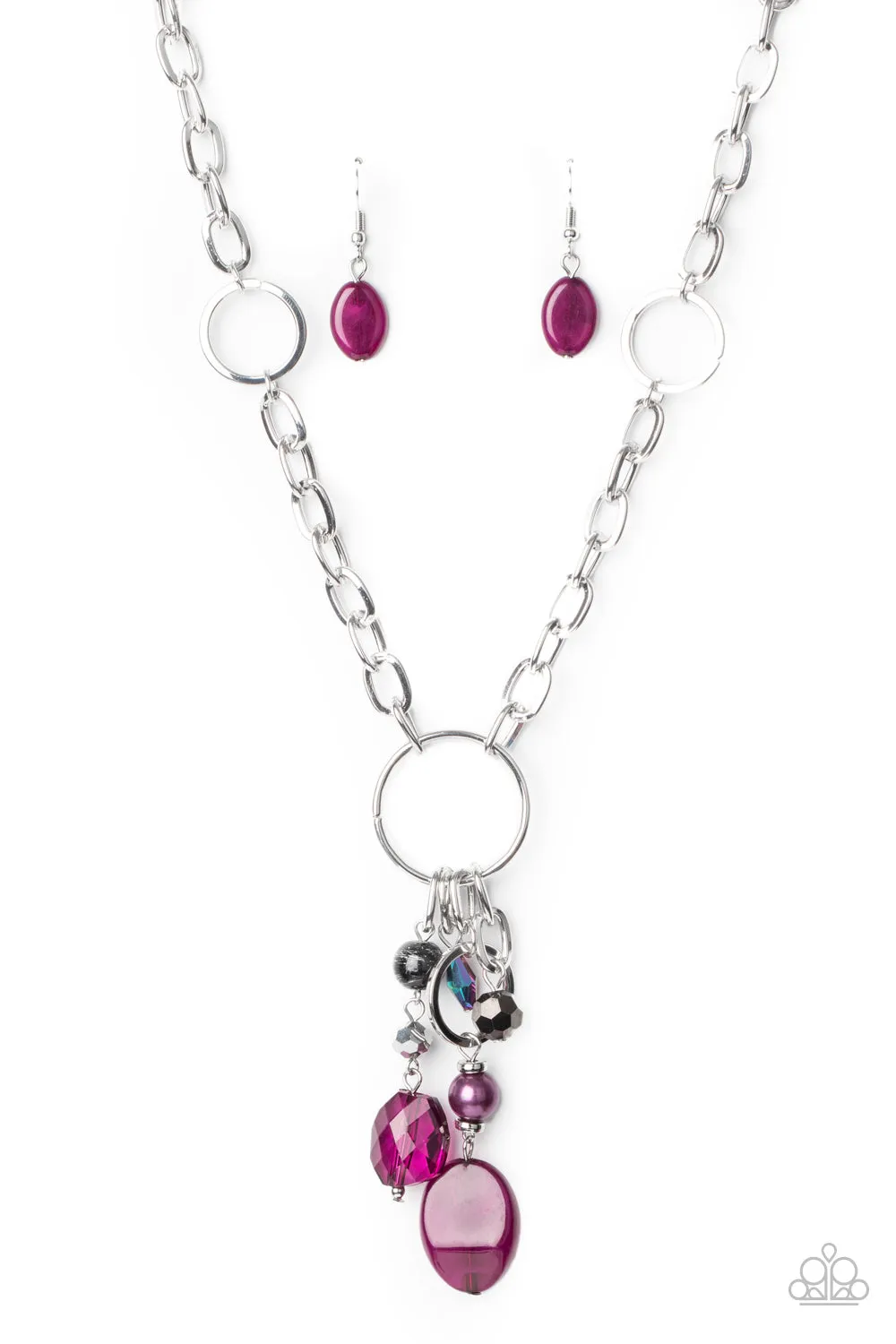 Lay Down Your CHARMS Purple-Necklace