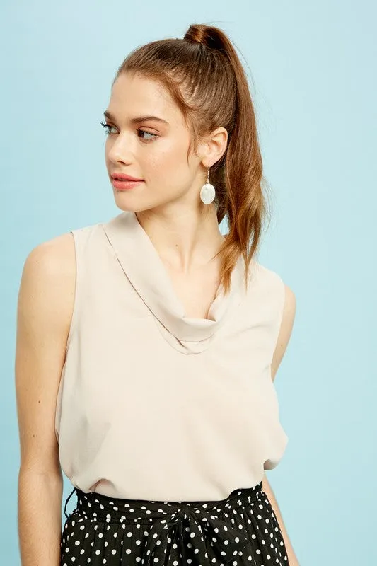 Leila Cowl Neck Sleeveless Top