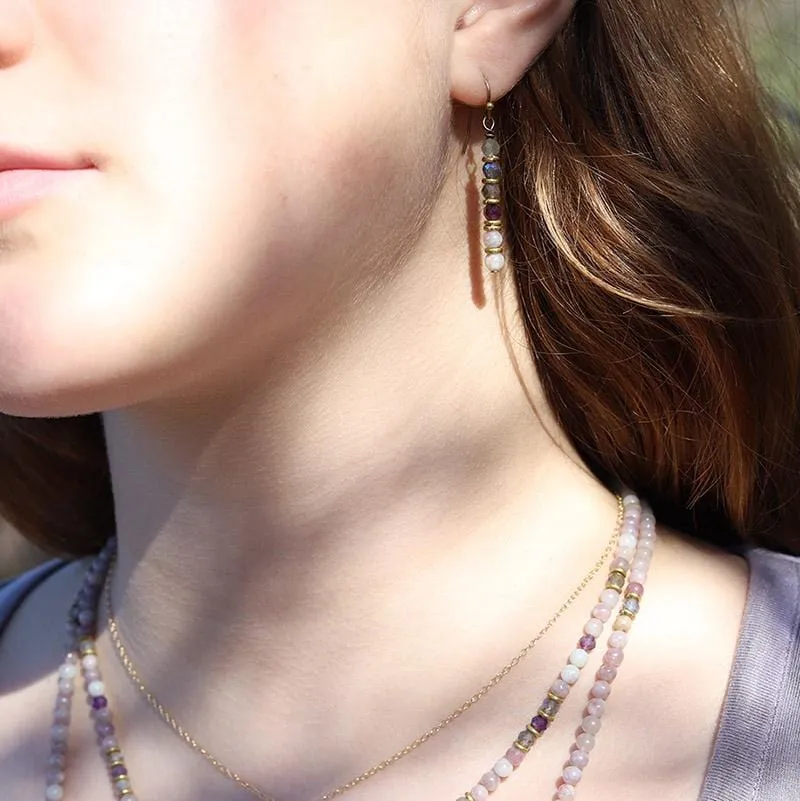 Lepidolite and Labradorite Earrings