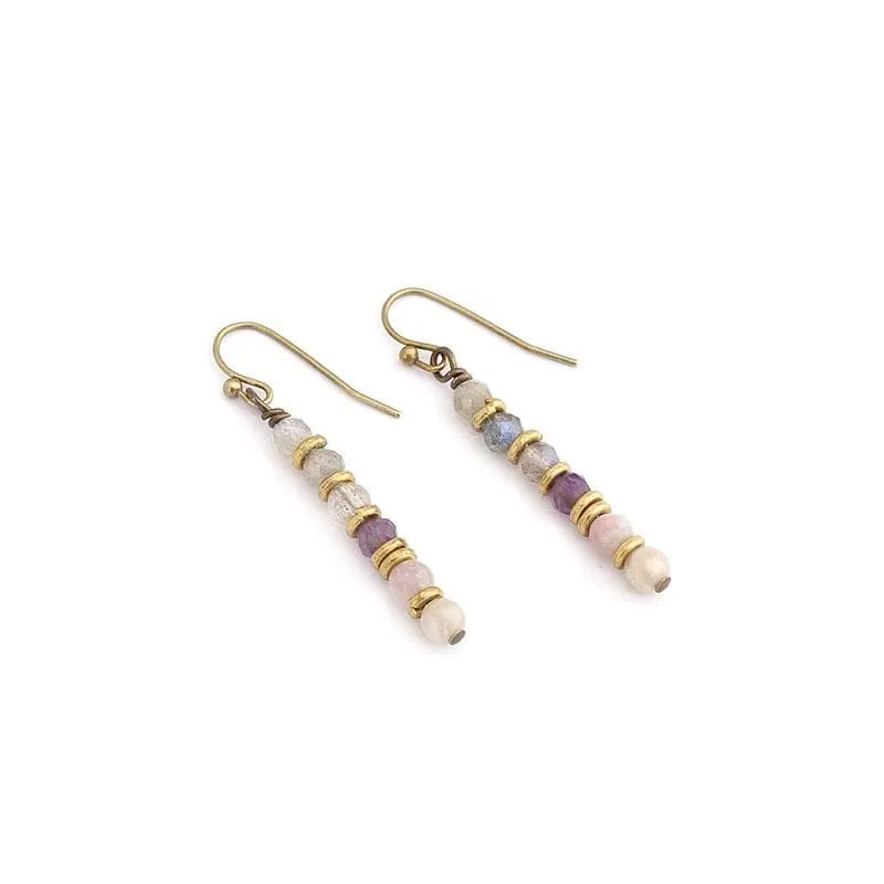 Lepidolite and Labradorite Earrings