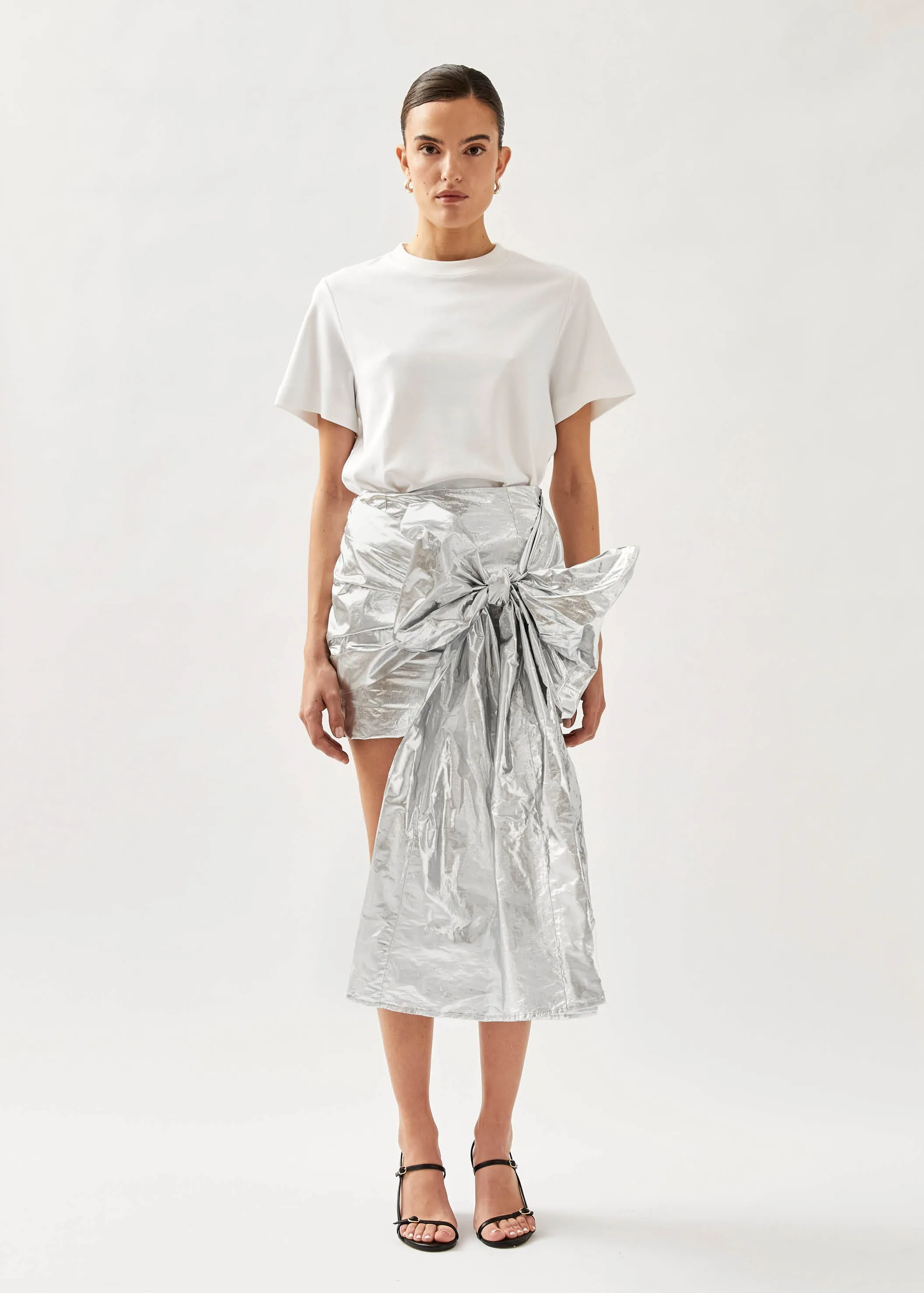 Lien Shimmer Silver Skirt