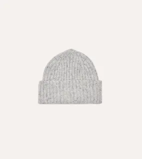 Light Grey Donegal Ribbed Merino Knit Cap