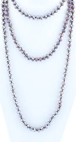 Light Purple Crystal Beaded Necklace