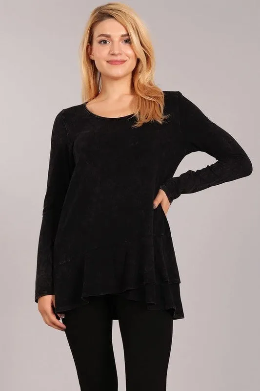 Long Sleeve Top w/ Ruffle