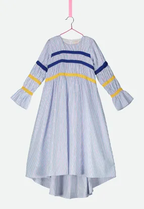 Lurex Stripe High Low Hem Dress