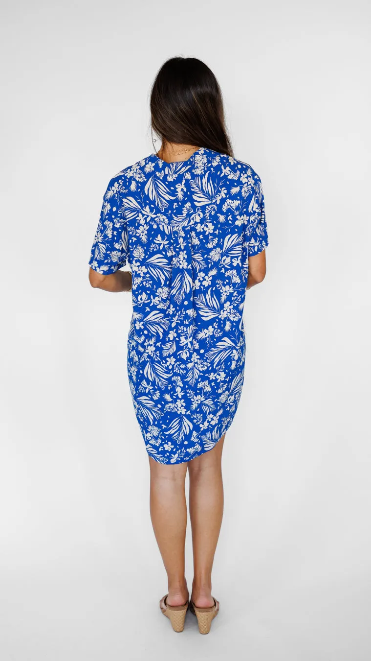 Maui Shirt Dress / Hula Sapphire