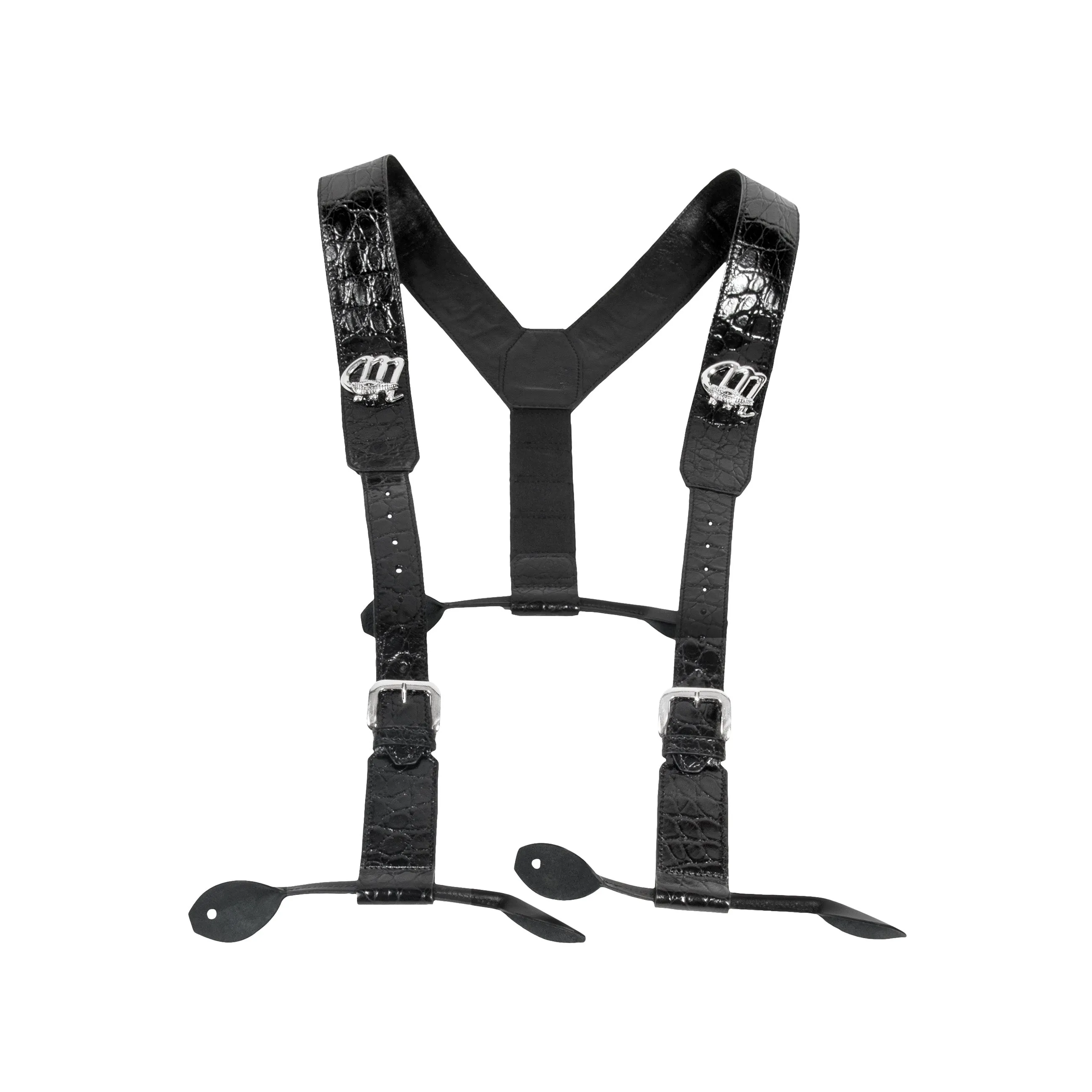 Mauri Black Alligator Suspenders