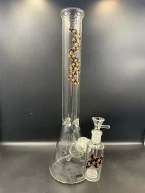 MAV 18 x 9mm Golden Palms Beaker Bong   Ash Catcher Combo