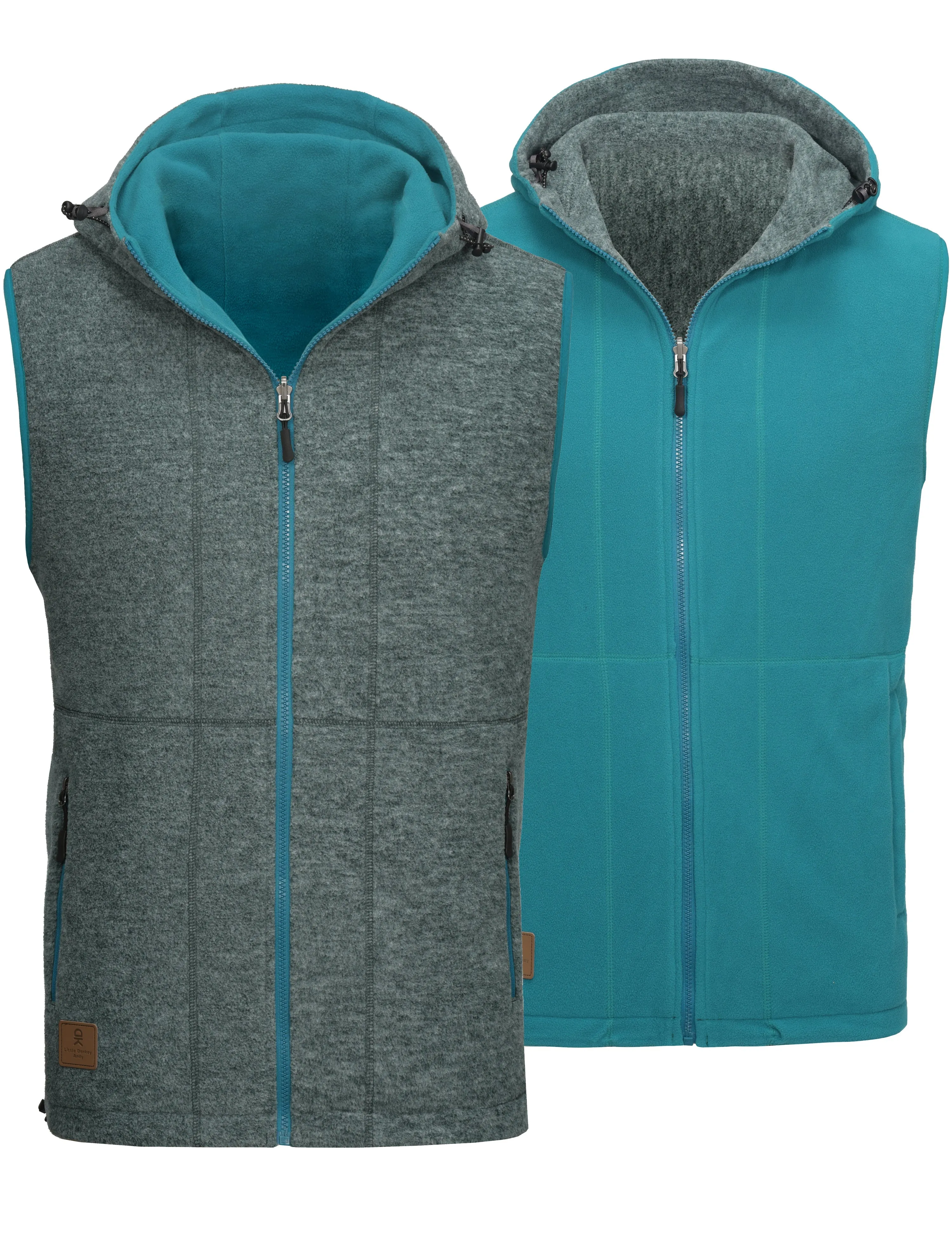 Men's Lightweight Reversible Fleece Hood Vest