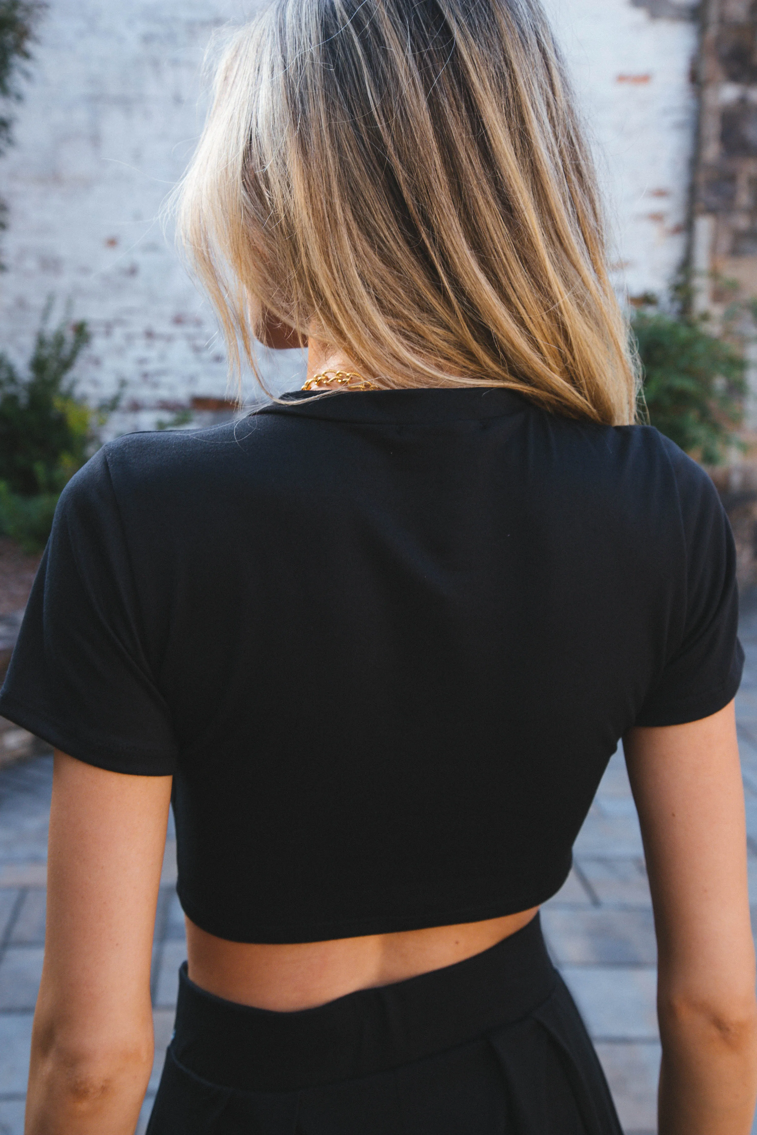 Midnight Shade Crop Top, Black