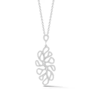 Miseno "Sea Leaf" Pendant Necklace with Diamonds, 18k White Gold