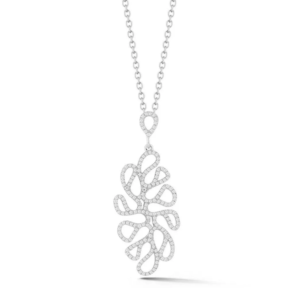 Miseno "Sea Leaf" Pendant Necklace with Diamonds, 18k White Gold