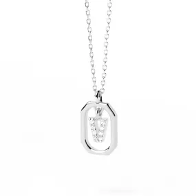 Moissanite Initial V Dangle Pendant Necklace