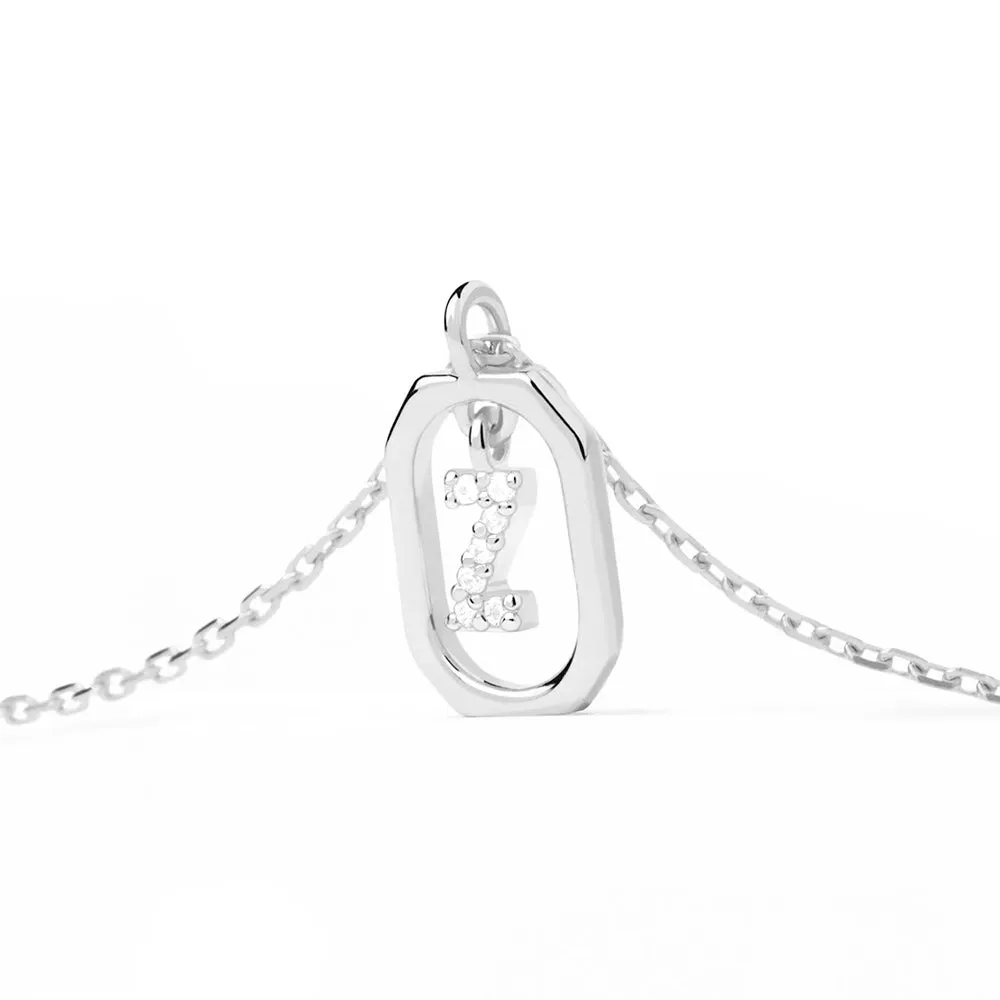 Moissanite Initial Z Dangle Pendant Necklace