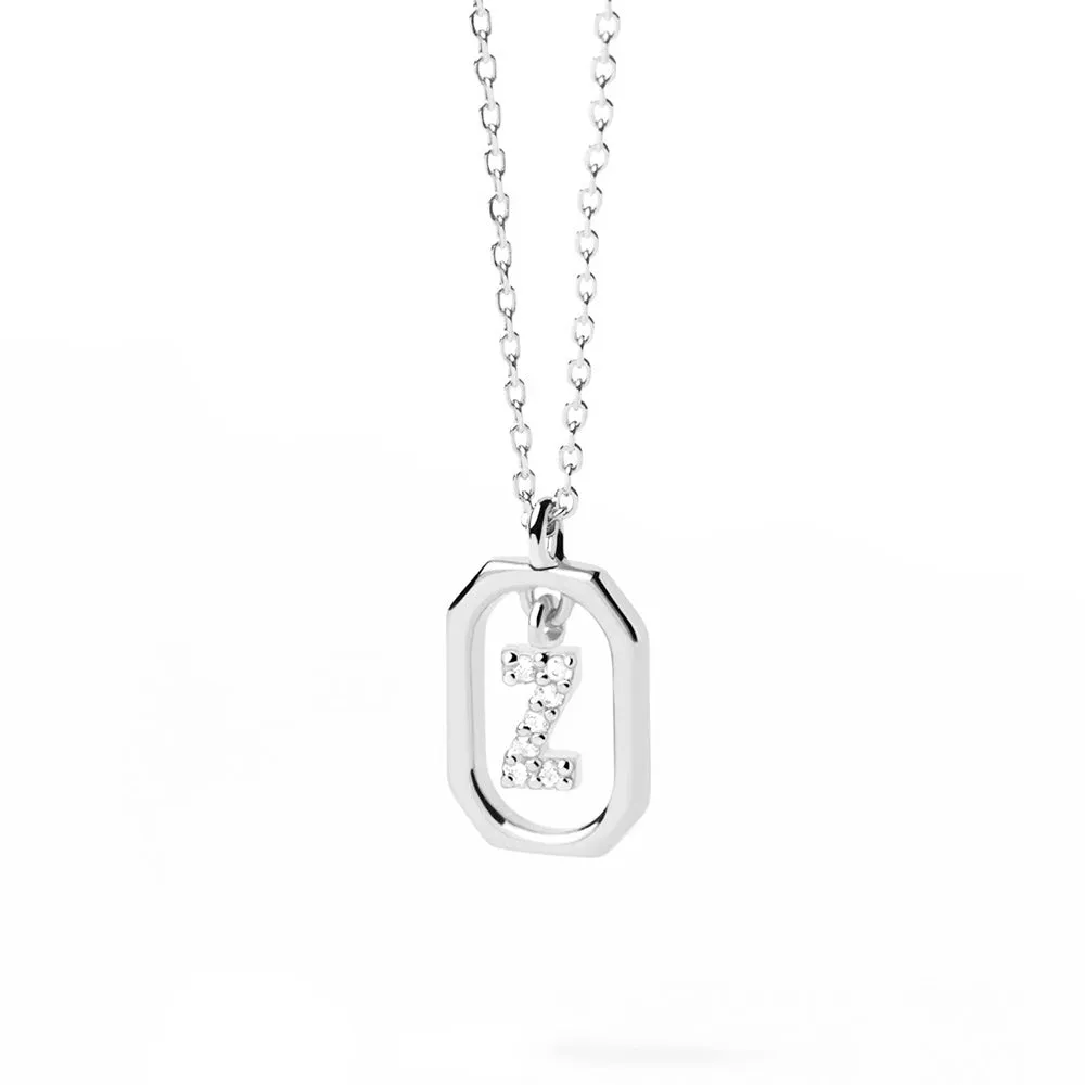 Moissanite Initial Z Dangle Pendant Necklace