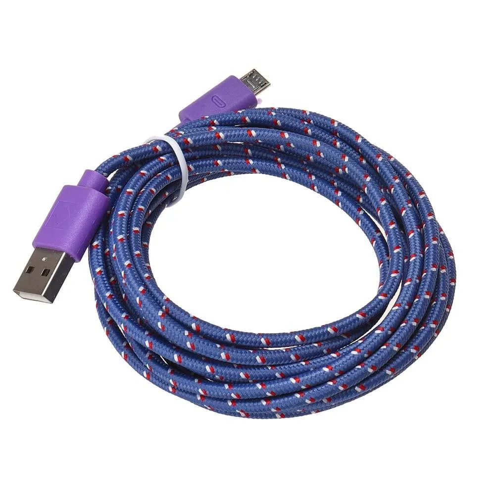 New Lightweight 2M Micro USB Purple Charger Sync Data Cable Cord