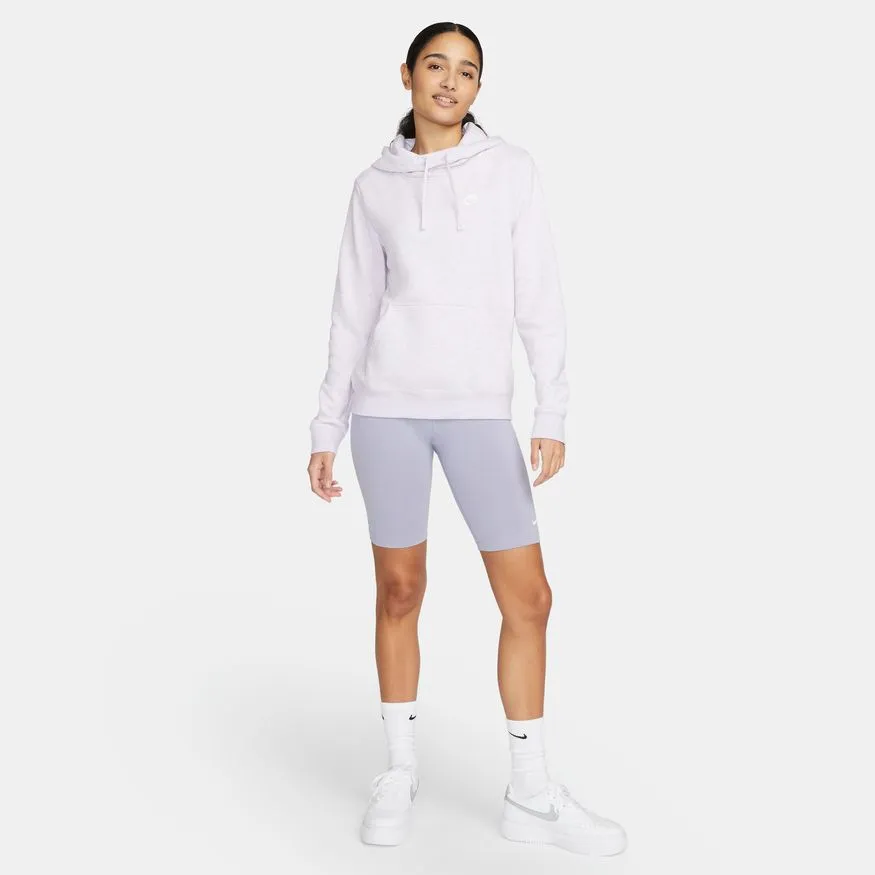 NIKE WOMEN'S SPORTSWEAR CLUB FLEECE PURPLE FUNNEL-NECK HOODIE