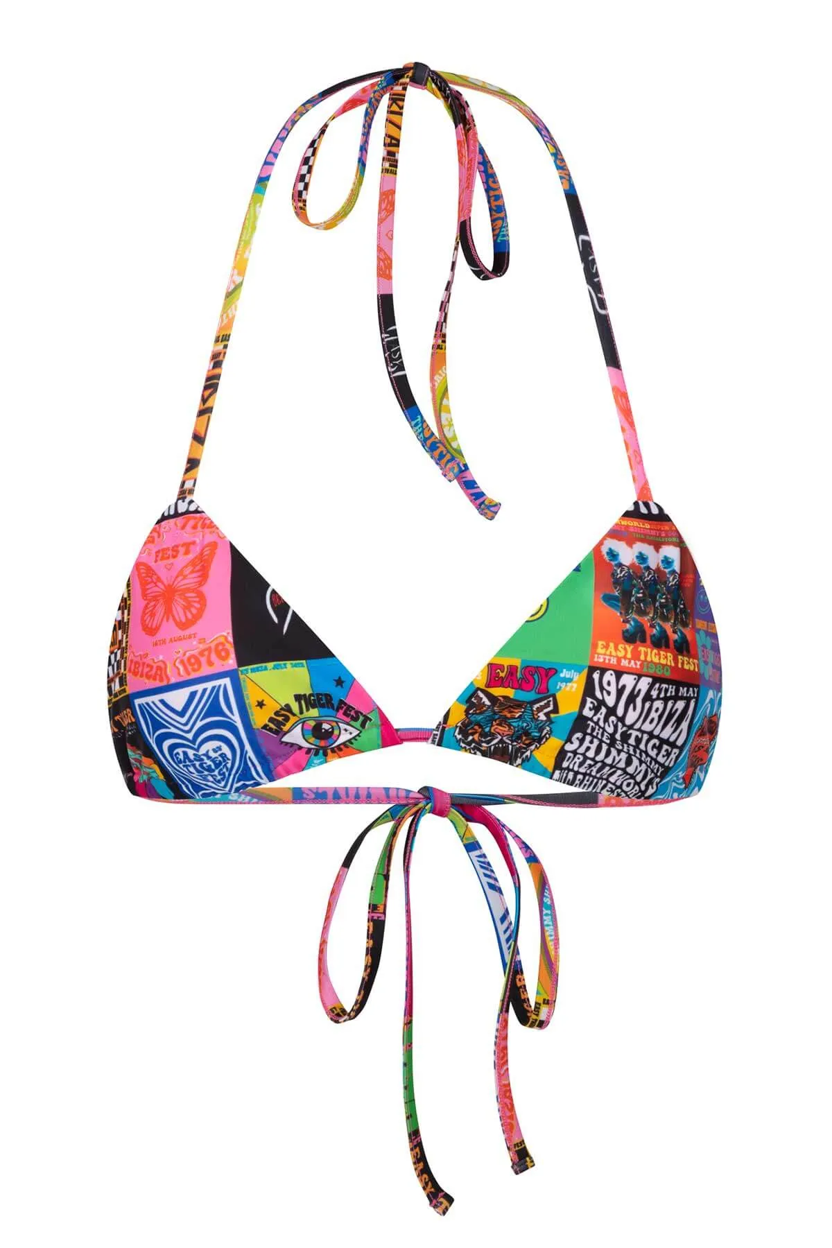 Nostalgia Bikini Top In Poster Print