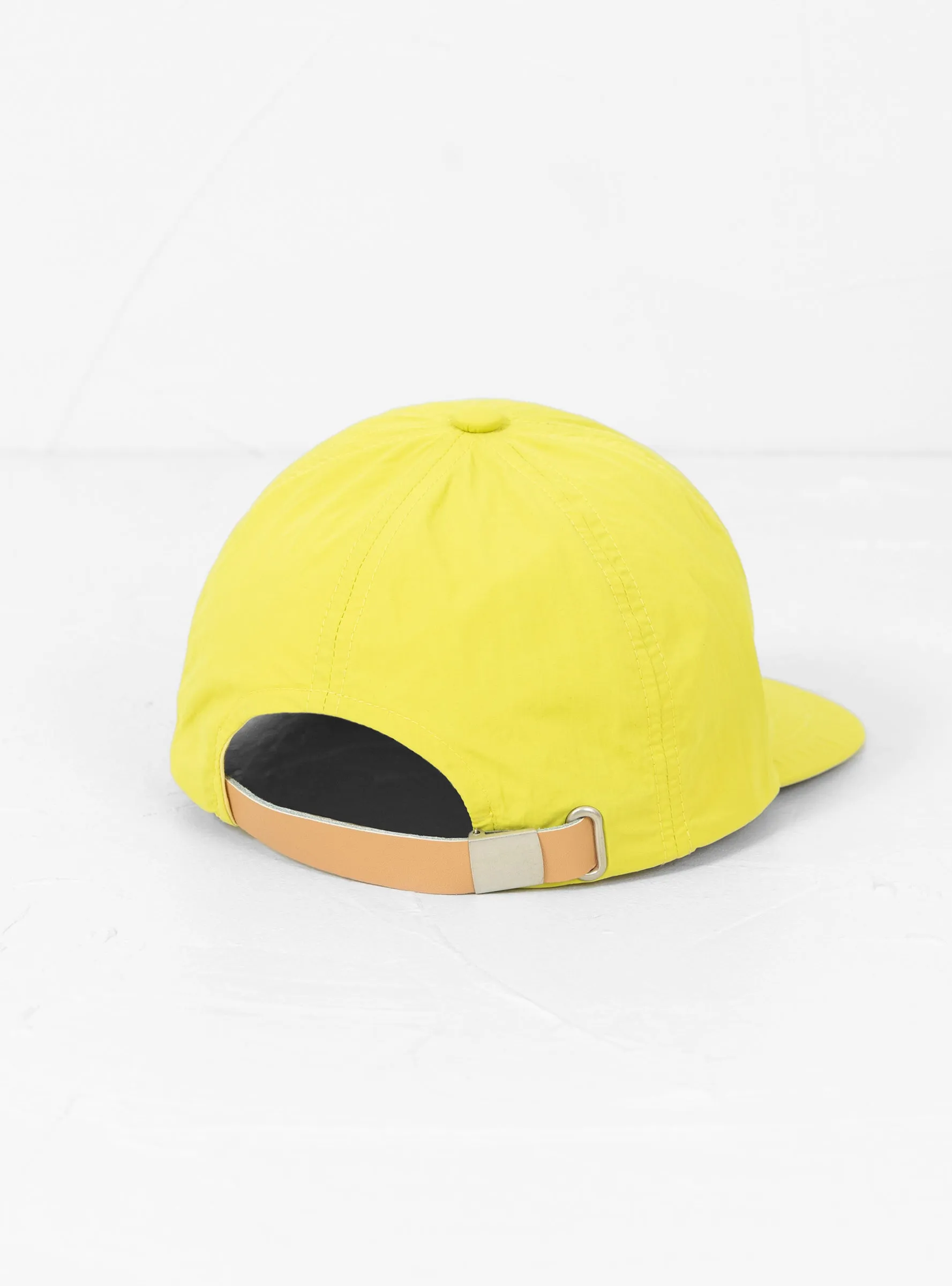 Nylon Embroidered 5 Panel Cap Lime Yellow