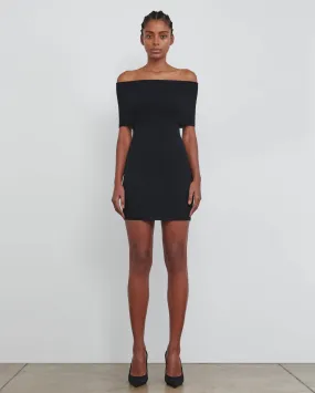 OFF SHOULDER MINI DRESS / BLACK