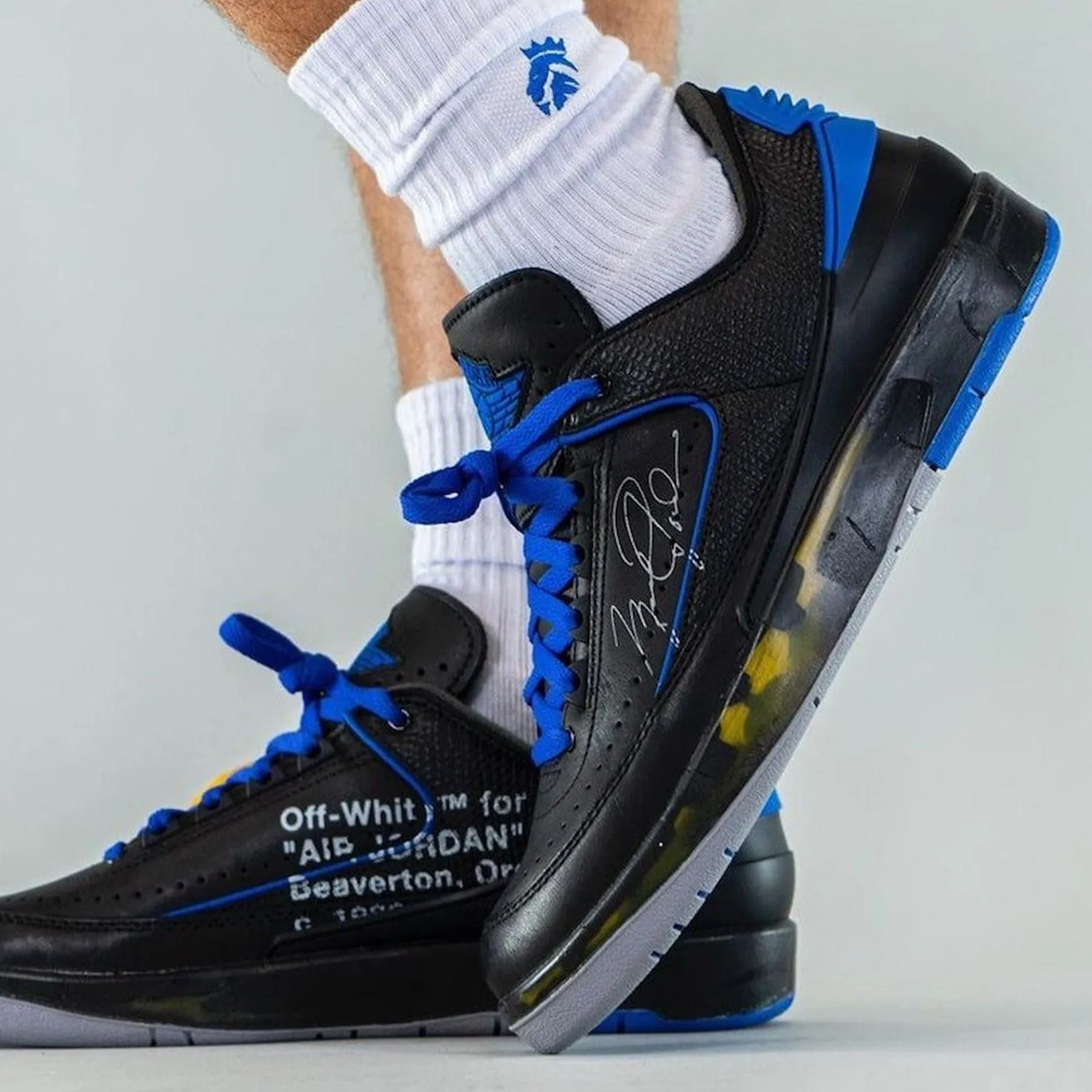 Off-White x Air Jordan 2 Retro Low SP 'Black Varsity Royal'