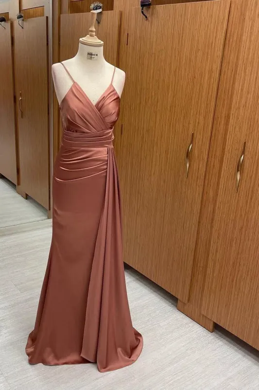 On Sale: Elegant V-Neck Spaghetti-Straps Mermaid Evening Dress