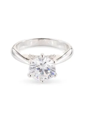 Ornate Jewels 3.5 Carat American Diamond Solitaire Ring