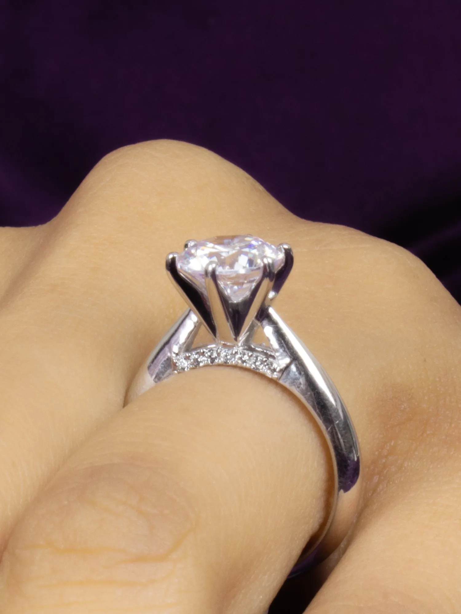 Ornate Jewels 3.5 Carat American Diamond Solitaire Ring