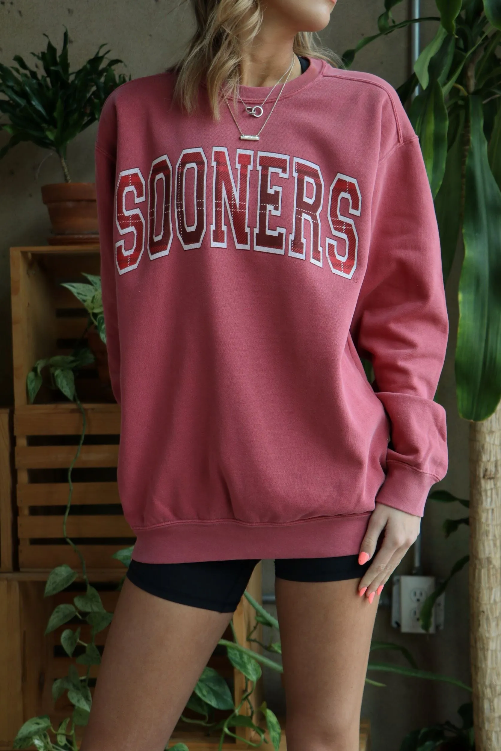 OU Sooners Tartan Crimson Sweatshirt