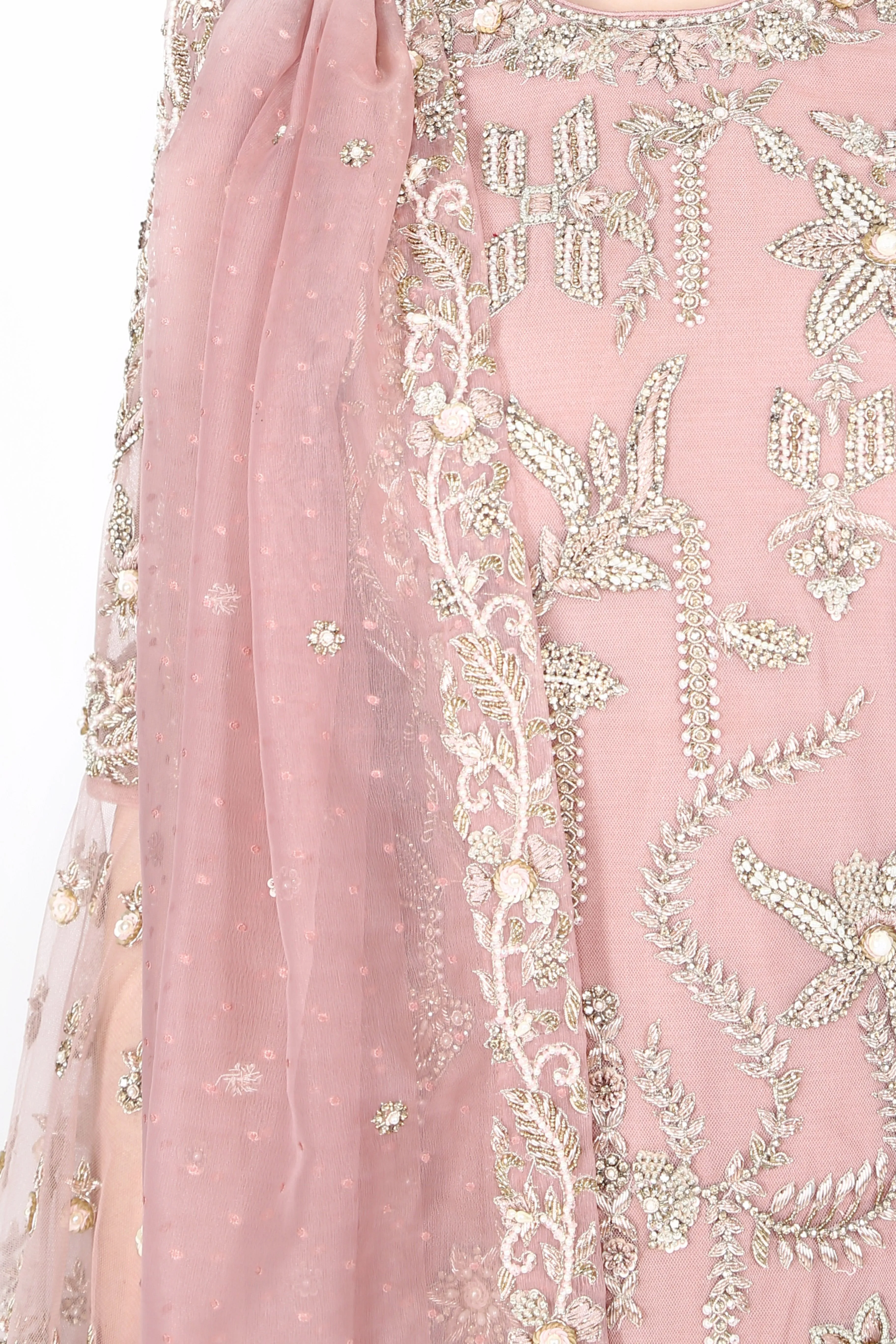 Pale pink sharara set.