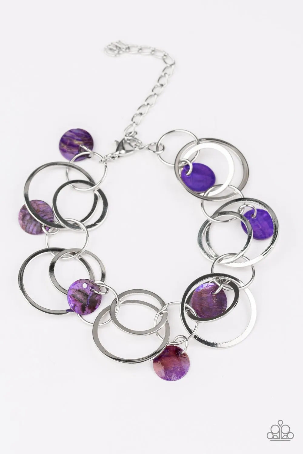 Paparazzi Accessories  - Total Shell - Out #N754 Peg - Purple Bracelet