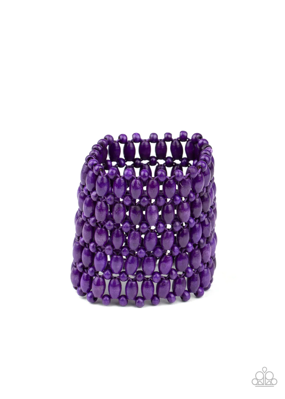 Paparazzi Bracelet ~ Way Down In Kokomo - Purple Wooden Bracelet