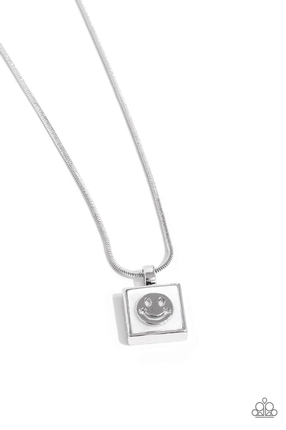 Paparazzi Smiley Season White Necklace & Earring Set