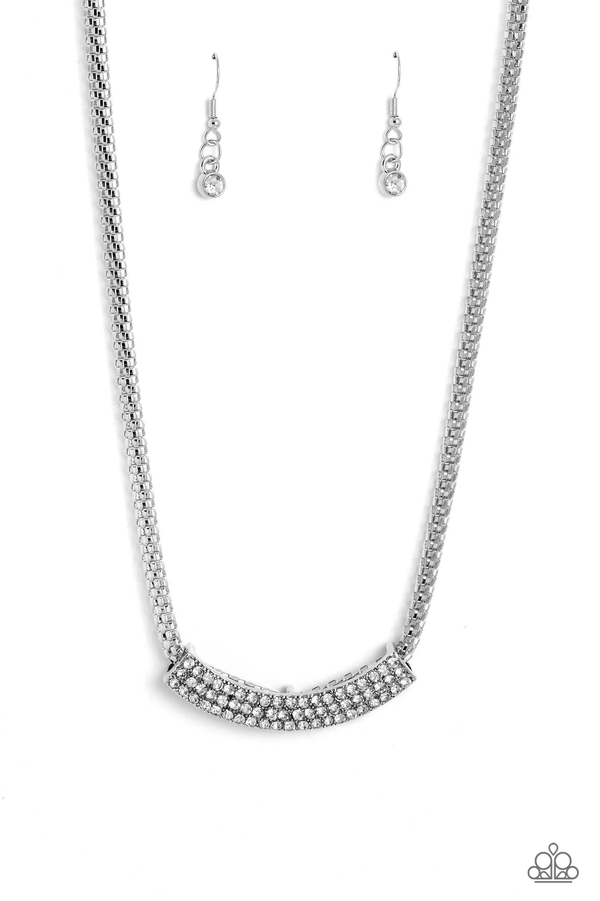 Paparazzi Swing Dance Dream White Necklace & Earring Set