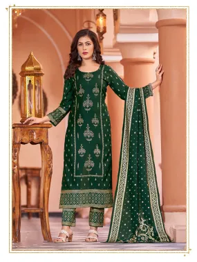 Party wear 3 Piece Women's Kurta Suit Mehendi