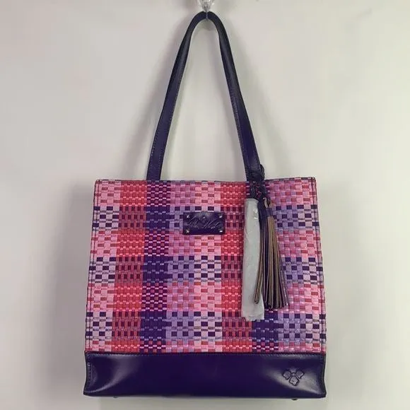 Patricia Nash NWT Purple Straw Tote Bag