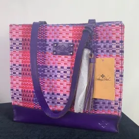 Patricia Nash NWT Purple Straw Tote Bag