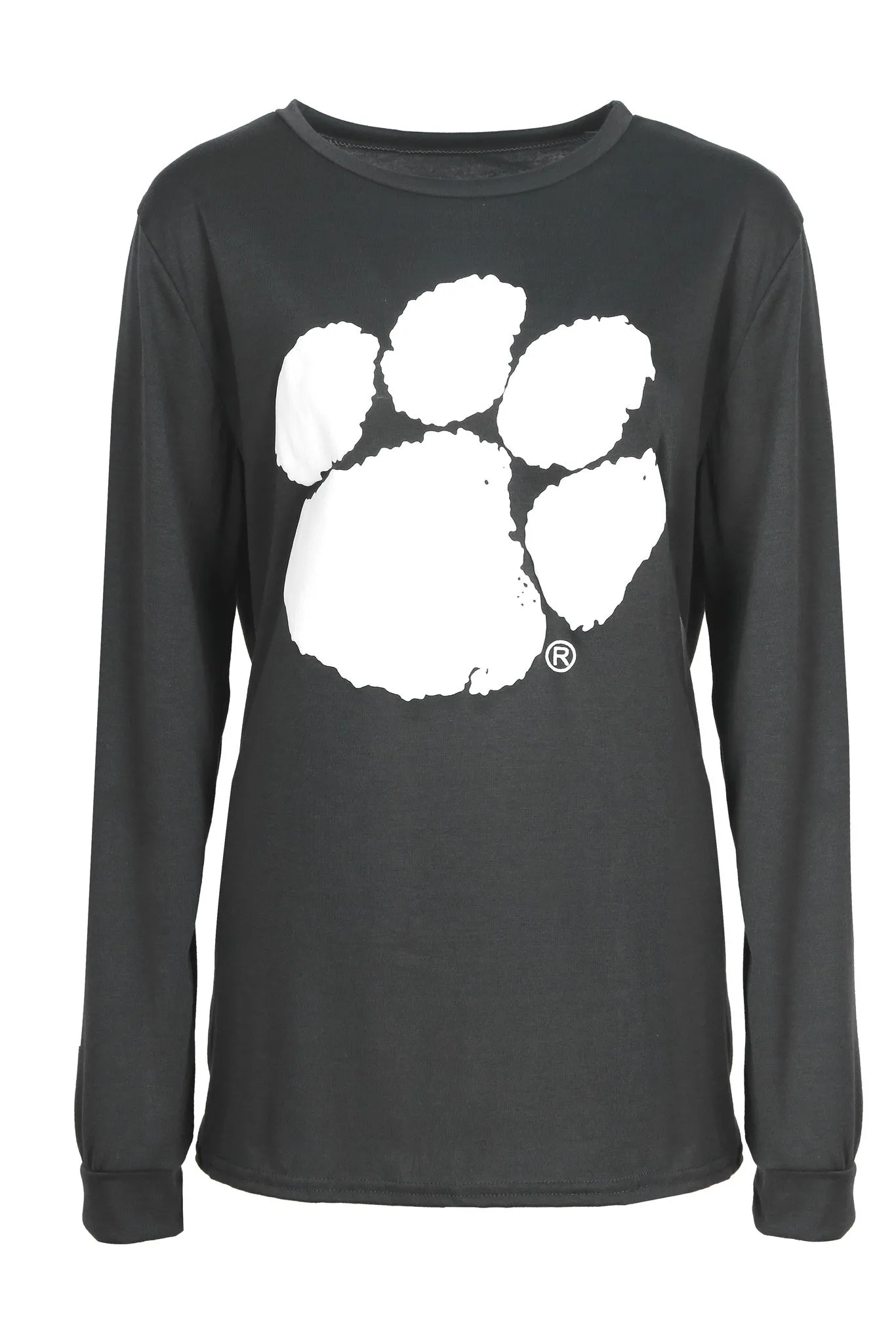 Paw Print Loose Long Sleeve Shirt